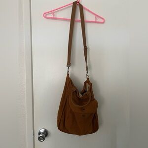 brown corduroy bag
